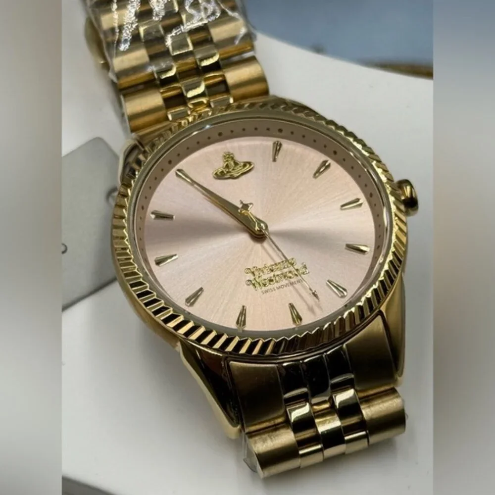 🆕 VIVIENNE WESTWOOD 🧿 NWT Stainless Steel The Seymour Watch, 38mm, Rose/Gold - Picture 9 of 15
